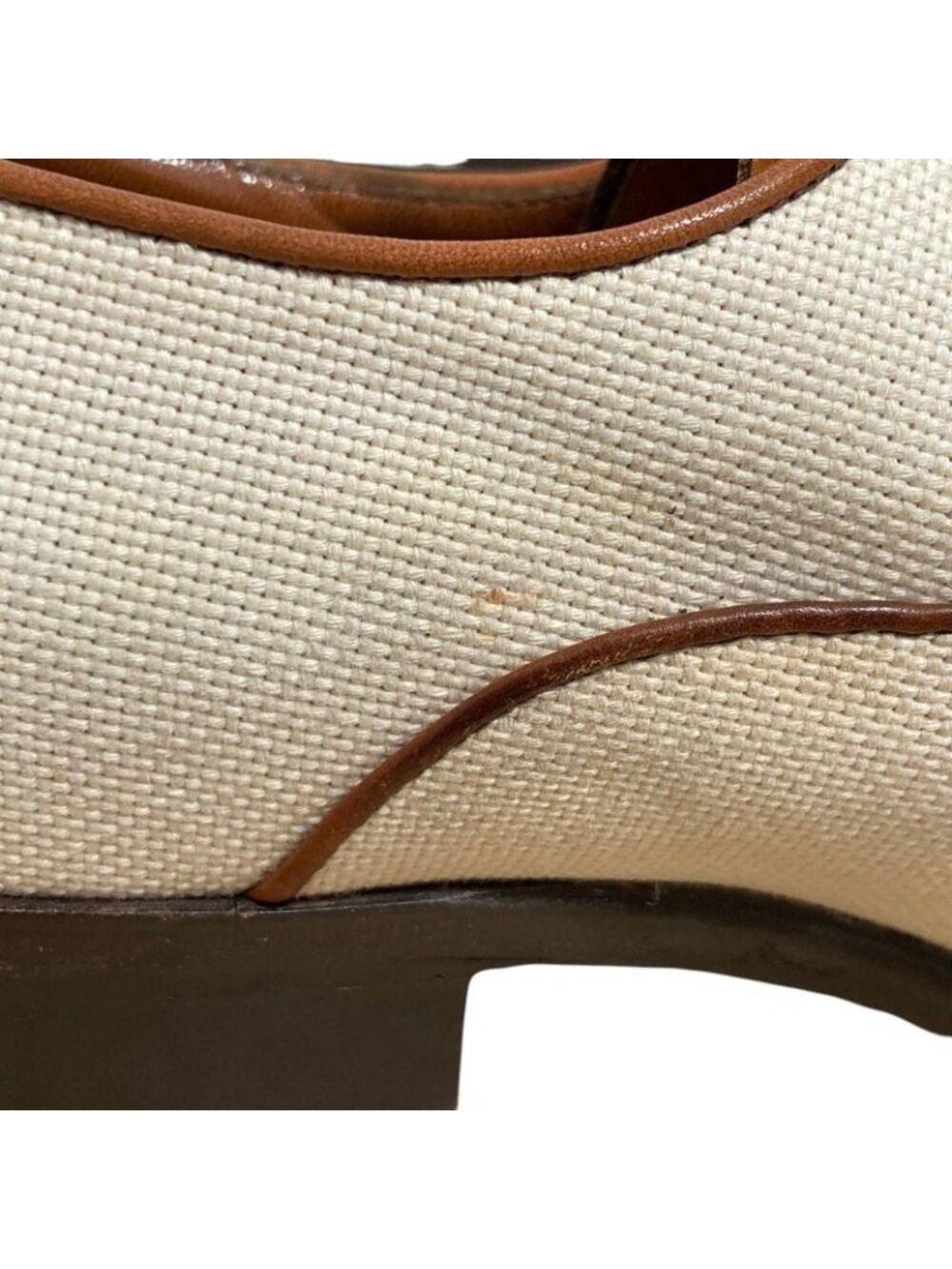 Louis Vuitton Leather Canvas Business Shoes Brown Ecru - Picture 9 of 13